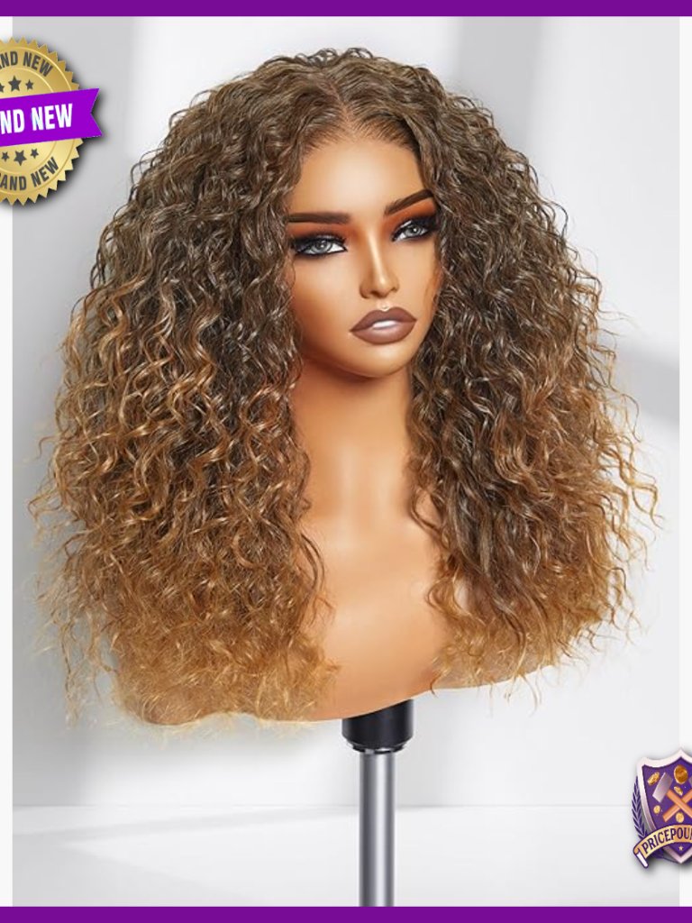 20 Inch Synthetic Lace Front Wig Glueless Pre Cut Curly Heat Resistant
